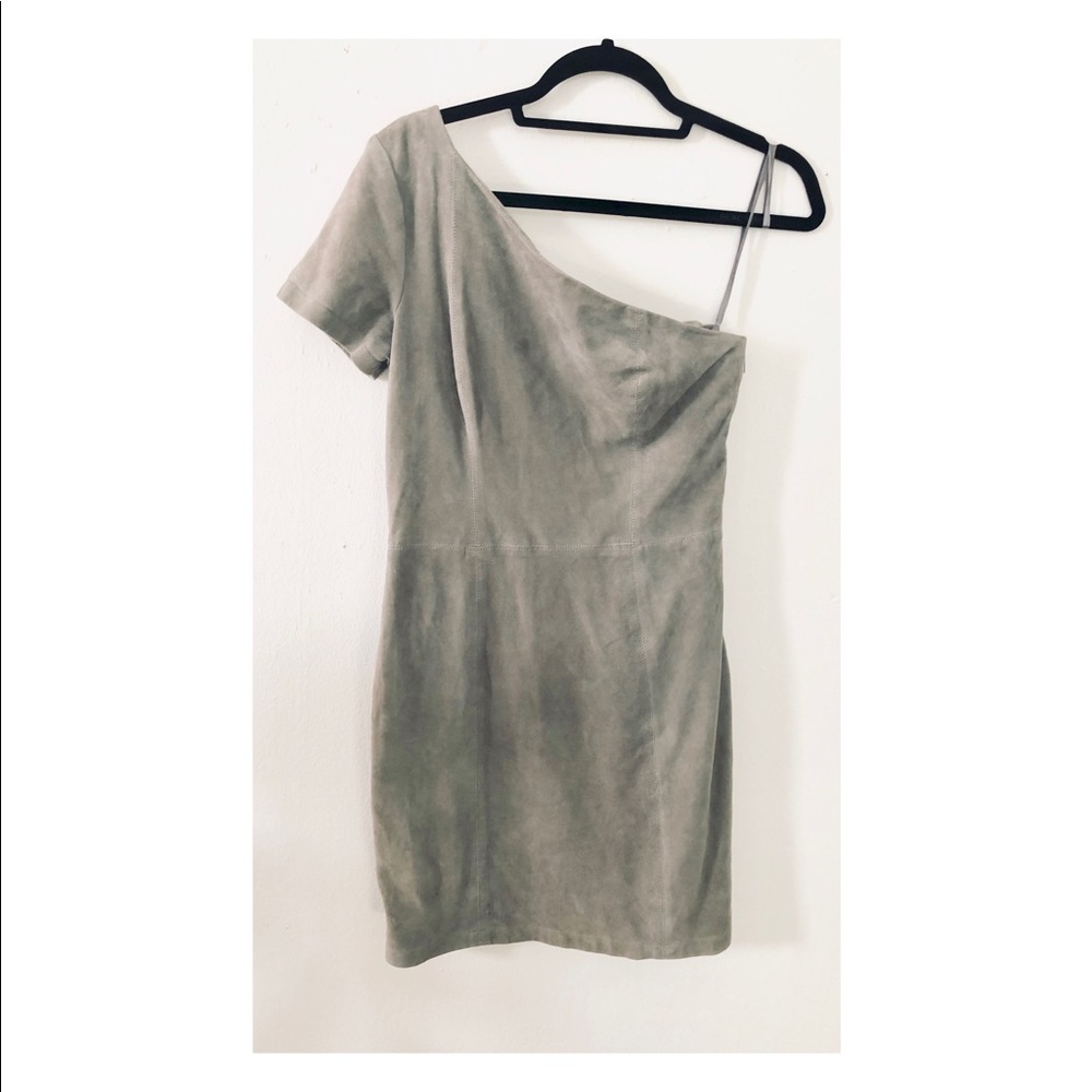 TOP SHOP LONDON Suede one shoulder dress
